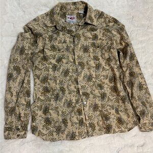 Roper Beige and Brown Paisley Button-Up Shirt